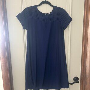 Women's Navy Blue Short Dress Pink Rose Size L